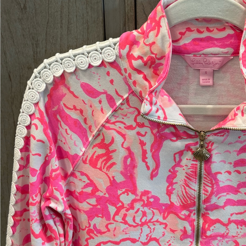 Lilly Pulitzer Jacket Pink W/Shell Pattern Size S - Picture 3 of 4